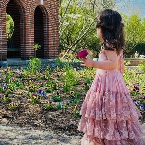 Pink Lace Tiered Dress 💕